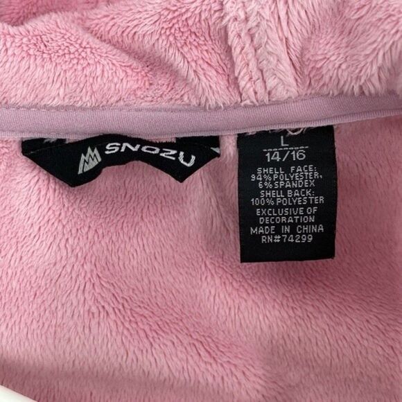 Snozu Girl's Printed Stretch Long Sleeve Full Zip Hooded Jacket Pink L 14/16 - Picture 5 of 8